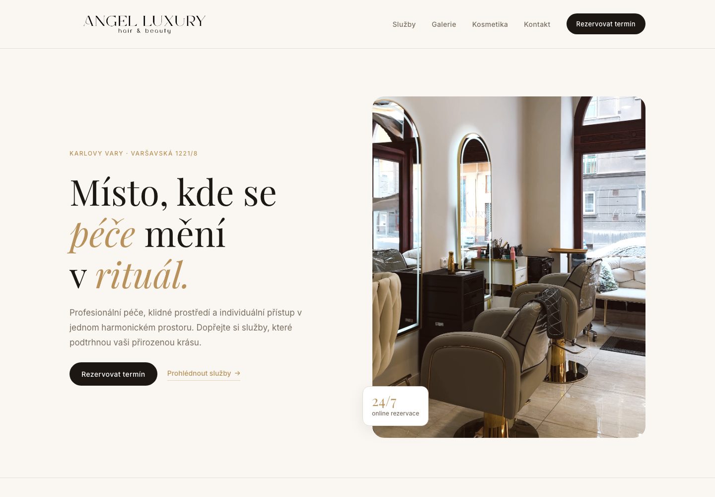 Náhled webu Angel Luxury