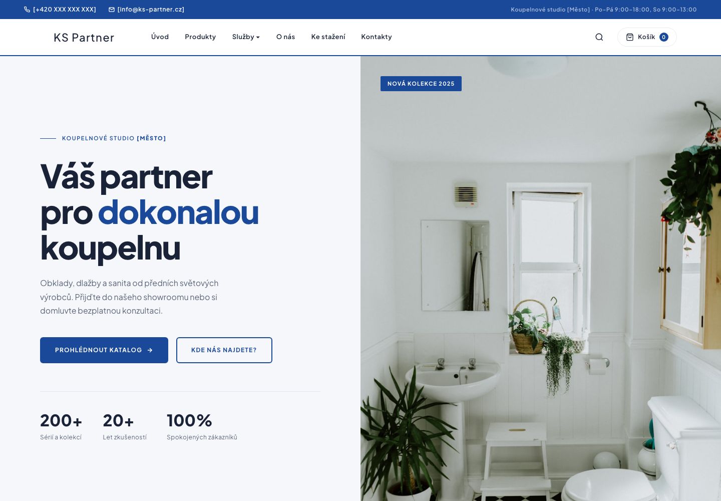 Náhled konceptu partnerského webu Keramika Soukup
